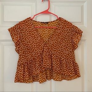 Orange Floral Crop Top